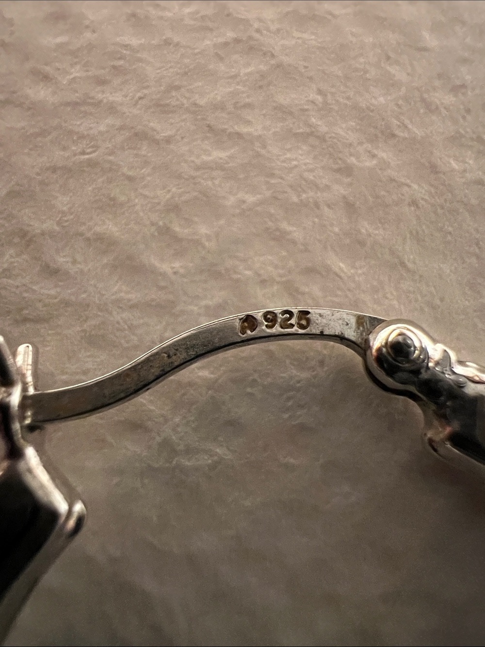 Sterling Silver Textured Hoop Earrings - Picture 4 of 4